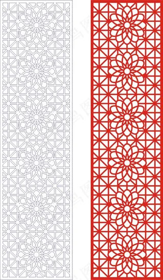 矢量镂空花纹边框底纹中式