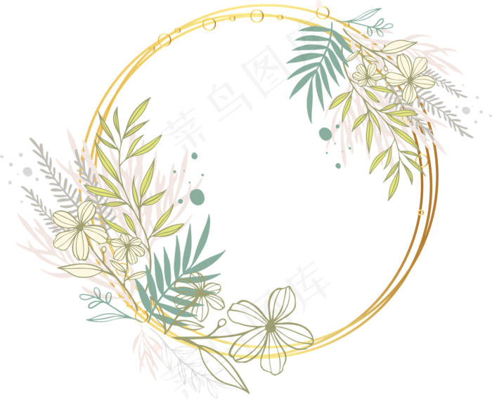 小清新|花鸟|圆形边框