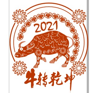 2021年牛剪纸cdr矢量模版下载