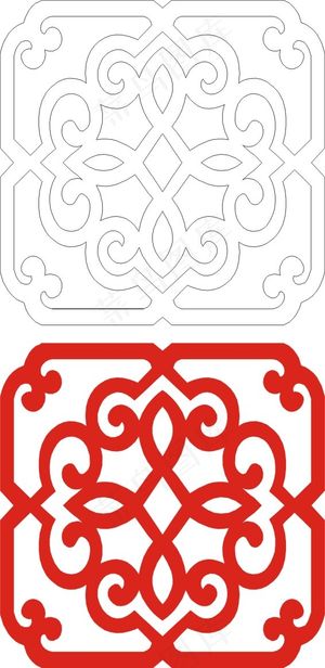 矢量镂空花纹边框底纹中式