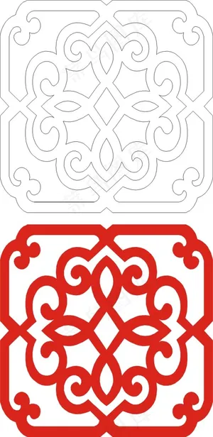 矢量镂空花纹边框底纹中式