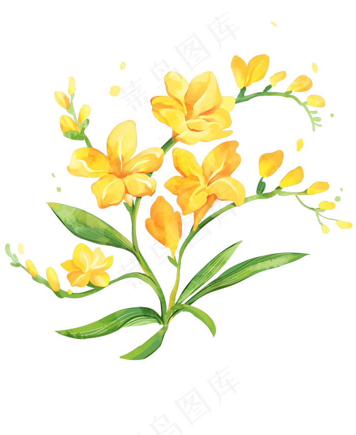 黄色水彩鲜花psd模版下载