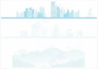 城市、建筑、山半色调、适量图