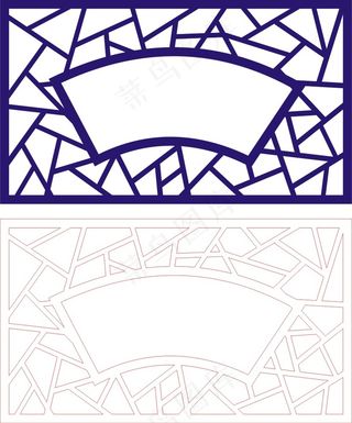 矢量镂空花纹边框底纹中式