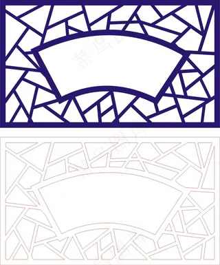 矢量镂空花纹边框底纹中式