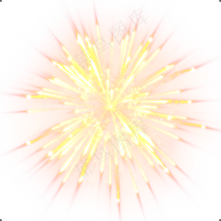 黄色礼花烟花png免抠图