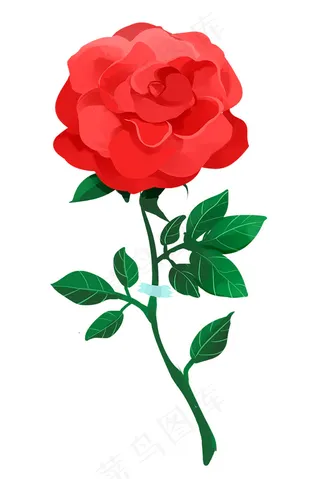 手绘玫瑰 红玫瑰