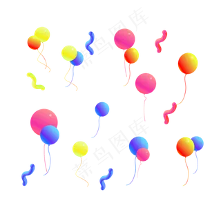 漂浮素材电商双十一双十二气球矢