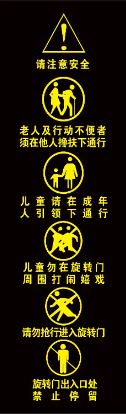 旋转门上的标识