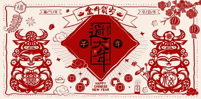 牛年海报背景图片