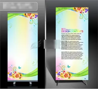 精美花纹x展架易拉宝PSD模板下载