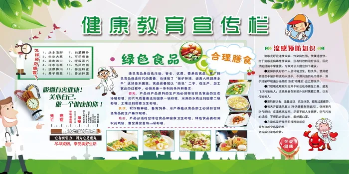 医院健康展板 健康教育展板psd模版下载