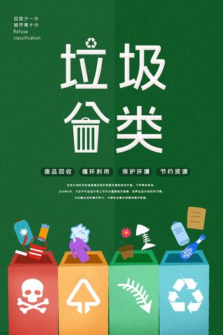 绿色环保垃圾分类宣传海报