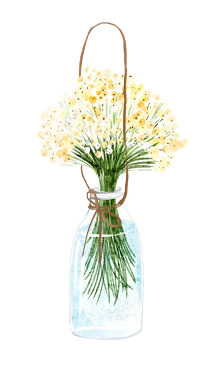 小清新鲜花 鲜花插画