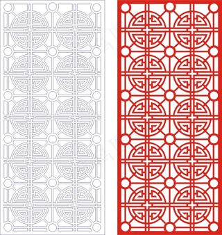 矢量镂空花纹边框底纹中式