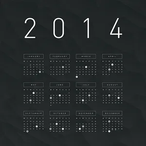 深灰色简约2014日历
