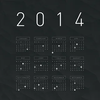 深灰色简约2014日历 深灰色简约2014日历