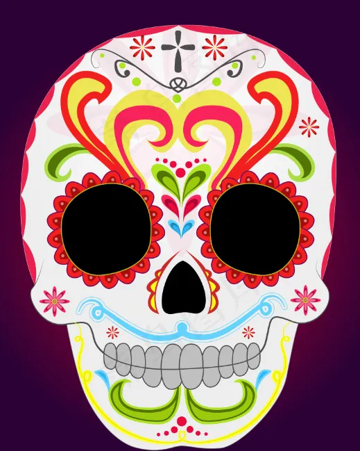 个性骷髅头彩色花纹简洁ai矢量模版下载