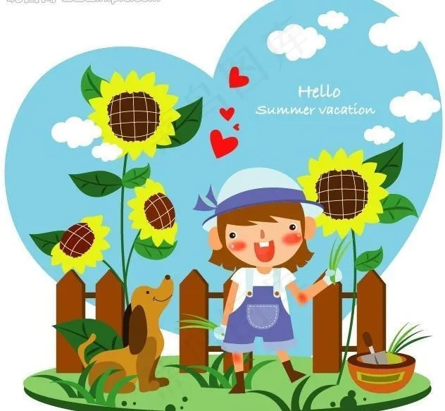 儿童插画图片ai矢量模版下载