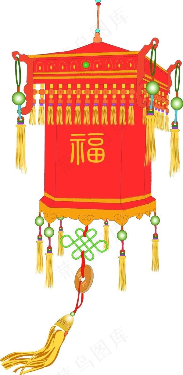 新春花好月圆灯笼矢量图