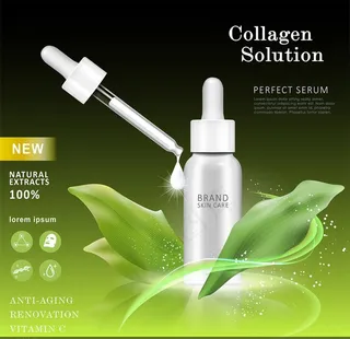 清新天然护肤精华液产品宣传广告矢量素材