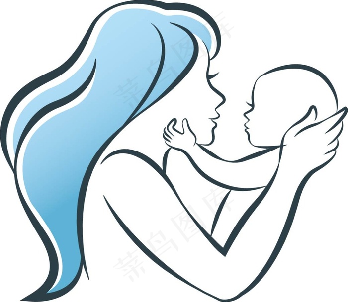 母婴绘画插画设计矢量素材