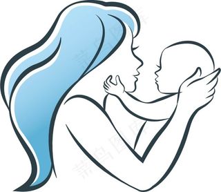 母婴绘画插画设计矢量素材