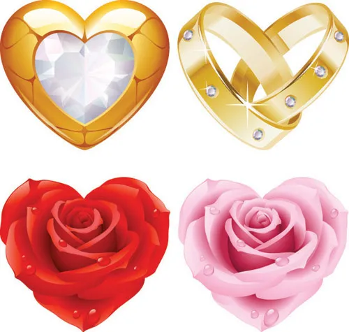 情人节心形物品eps,ai矢量模版下载