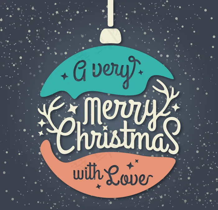 创意圣诞吊球艺术字矢量素材1ai矢量模版下载