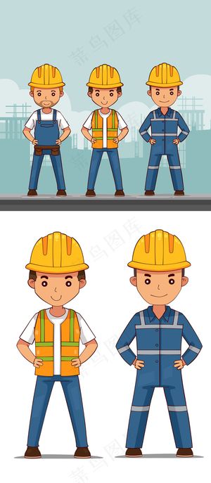 带安全帽的工作人员设计元素矢量元素