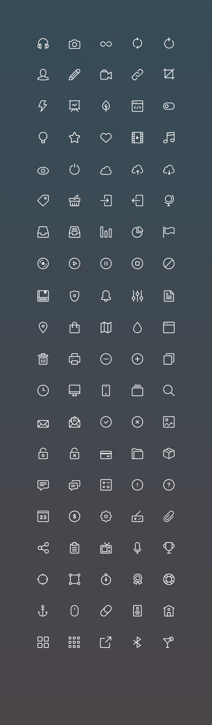白色线条icon图标