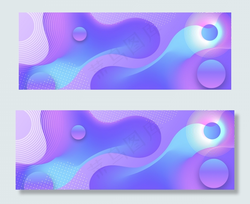 紫色渐变几何扁平化纹理banner背景