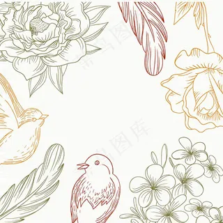 手绘工笔画植物花卉