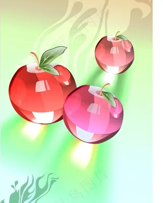 逼真玻璃苹果图片