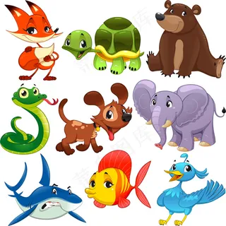 可爱动物造型矢量素材