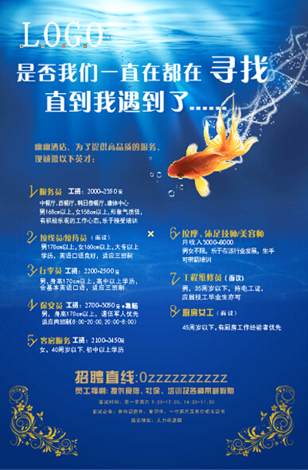 招聘海报(120X180)cdr矢量模版下载