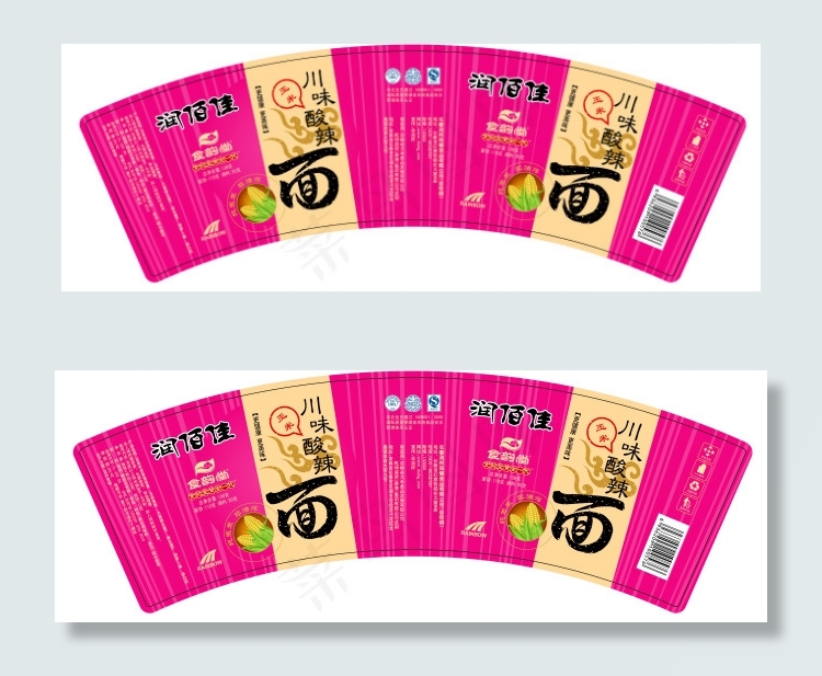 玉米粉玉米川味酸辣面扇形片带刀线制...eps,ai矢量模版下载
