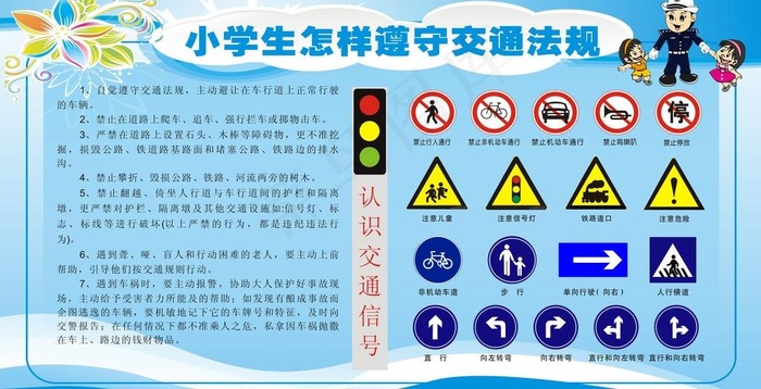 交通法规展板图片cdr矢量模版下载