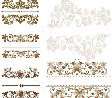 欧式花纹花边矢量图案图片