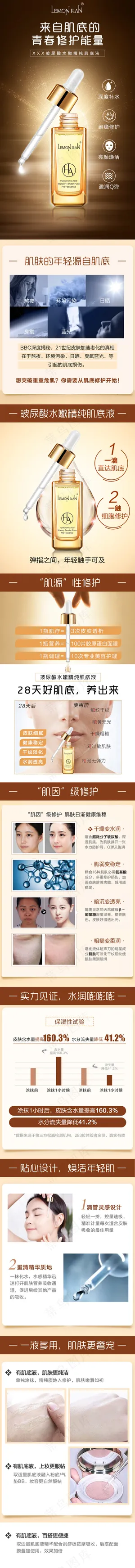 护肤玻尿酸肌底液轻医美详情模板