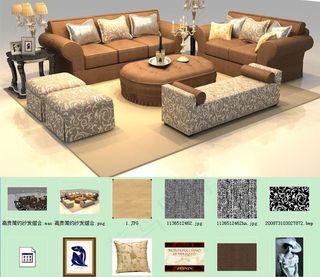 高贵简约沙发max图片