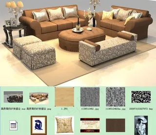 高贵简约沙发max图片