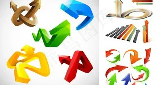 多款立体箭头矢量素材