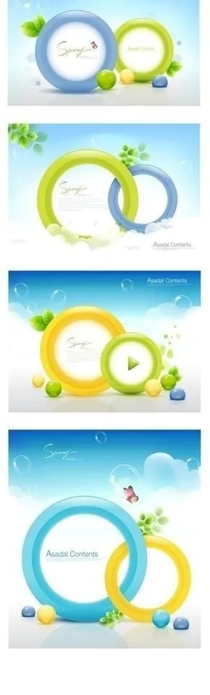 绿叶气泡蝴蝶背景图片