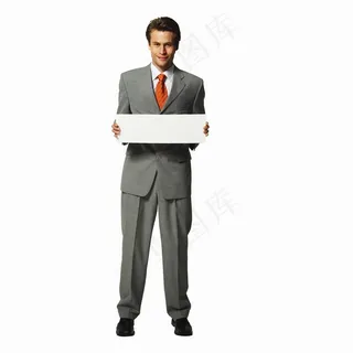 拿着空白广告牌的微笑商务人物图片 拿着空白广告牌的微笑商务人物图片
