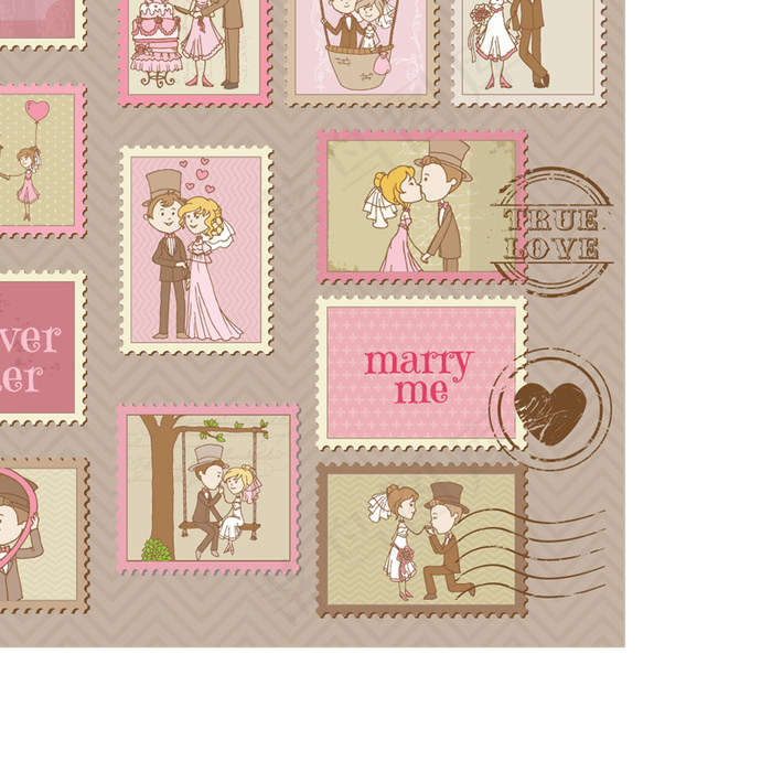 动漫婚礼卡01矢量素材