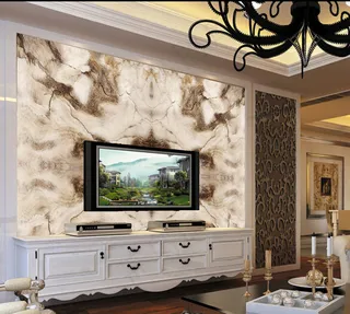 ]欧式精品花纹客厅大理石电视背景墙...