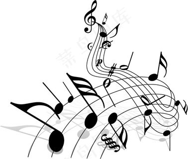 矢量素材动感音乐符号背景