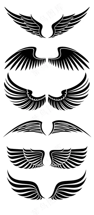 卡通手绘天使翅膀剪影