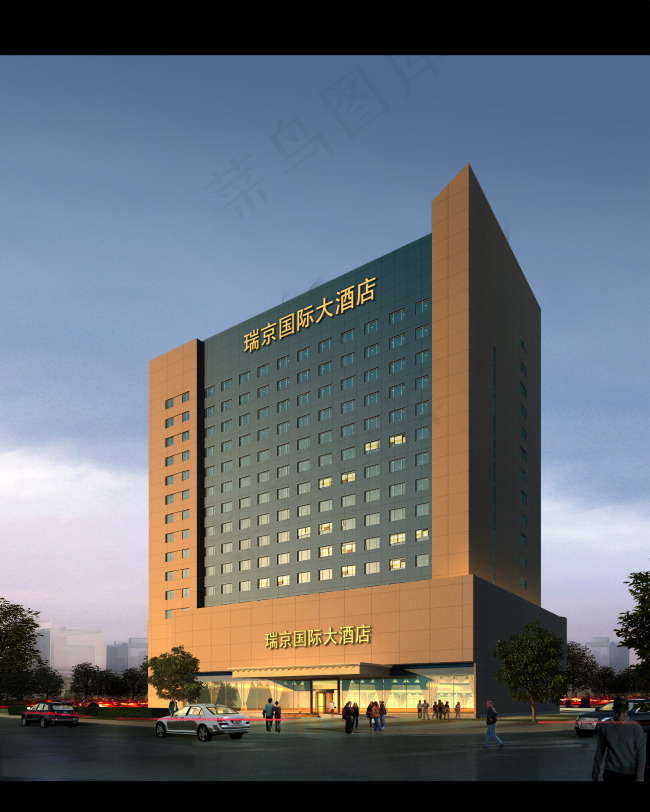 酒店建筑外观(2222X2778(DPI:50))psd模版下载